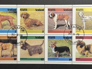 Minipliego Sellos Staffa 1978 - Scotland - Perros - 8 Valores