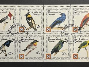 Minipliego sellos Bernera Islands - Scotland 1978 - Aves Exóticas - 8 Valores