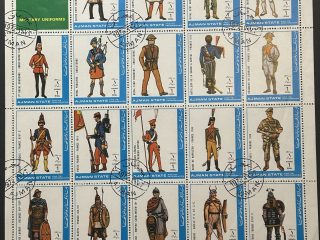 Minipliego sellos Ajman 1972 - Uniformes Militares - 20 Valores