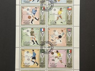 Minipliego sellos Sharjah 1972 - Finales Mundial Fútbol - 10 Valores
