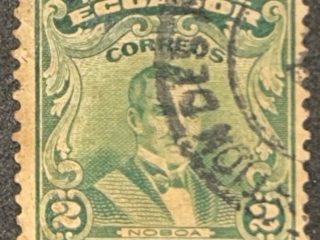 Sello Ecuador 1916 - Noboa - 2 Centavos Verde usado
