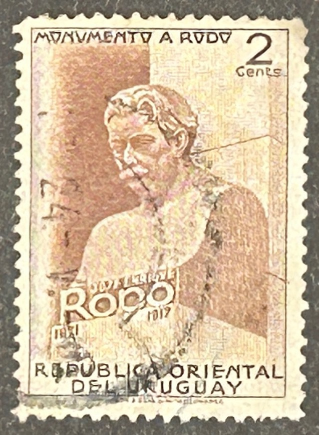 Sello Uruguay 1948 - Monumento a Rodo - 2 Centavos Marrón Usado