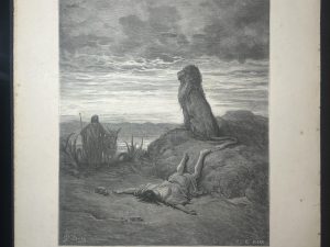 Lámina Litografía del Grabado El Profeta de Bethel - Gustav Dore