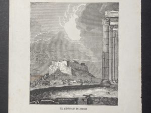 Lamina Grabado El Acrópolis de Atenas - Maravillas de la Grecia