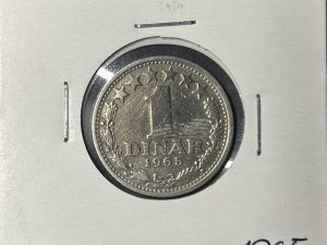Moneda Yugoslavia - 1 dinar - 1965