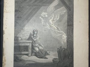 Lámina Litografía del Grabado La Anunciación - Gustav Dore