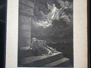 Lámina Litografía del Grabado Elías es Arrebatado - Gustav Dore