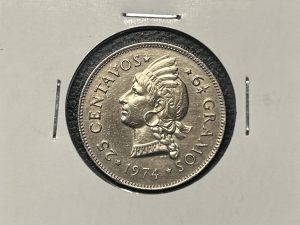 Moneda República Dominicana - 25 centavos - 1974