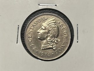 Moneda República Dominicana - 25 centavos - 1974