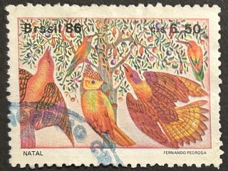 Sello Brasil 1986 - Navidad - 6,50 Crz Usado