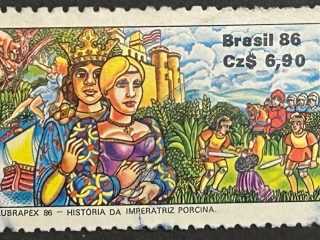Sello Brasil 1986 - Emperatriz Porcina - 6,90 Crz Usado