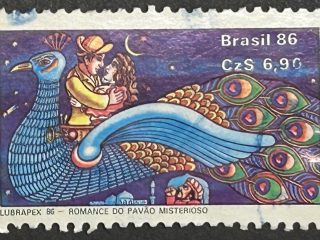 Sello Brasil 1986 - Romance del Pavo Misterioso - 6,90 Cz$ Usado