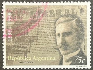 Sello Argentina 1998 - El Liberal - 75c Usado