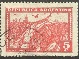 Sello Argentina 1930 - Marcha de la Libertad  - 5C Rojo Usado