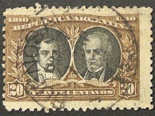 Sello Argentina 1910 - Castelli y Matheu - 20 centavos Usado