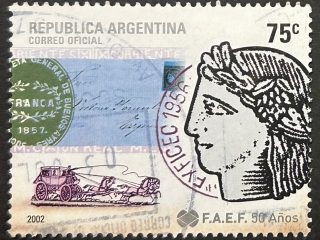 Sello Argentina 2002 - 50 Años de FAEF - 75c Usado