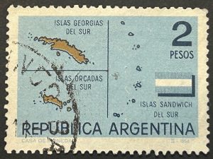 Sello Argentina 1964 - Islas Orcadas, Georgias y Sándwich del sur- 2 Pesos Usado