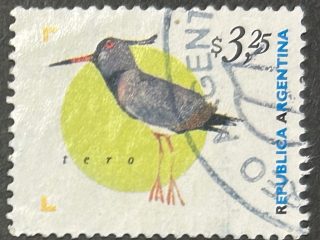 Sello Argentina 1998 - Fauna : Tero - 3,25 Pesos Usado
