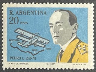 Sello Argentina 1987 - Pedro L. Zani - 20 Pesos Nuevo