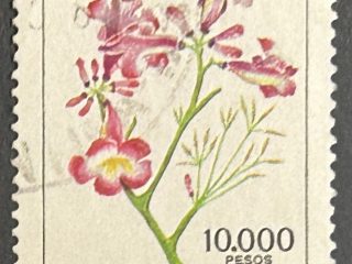 Sello Argentina - Flores : Lapacho Negro - 10.000 Pesos Usado