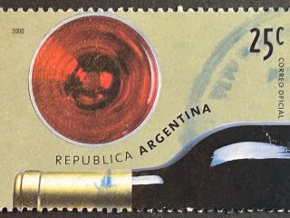 Sello Argentina 2000 - Vino - 25c Usado