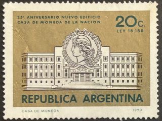 Sello Argentina 1970 - Casa de la Moneda - 20c Ley Nuevo
