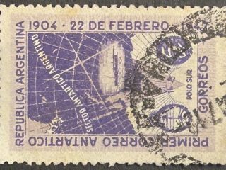 Sello Argentina 1947 - Primer Correo Antártico- 5c Usado