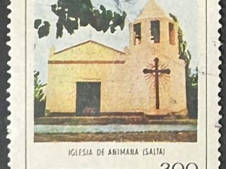 Sello Argentina 1979 - Iglesia de Animana / Salta - 300 + 150 Pesos Usado