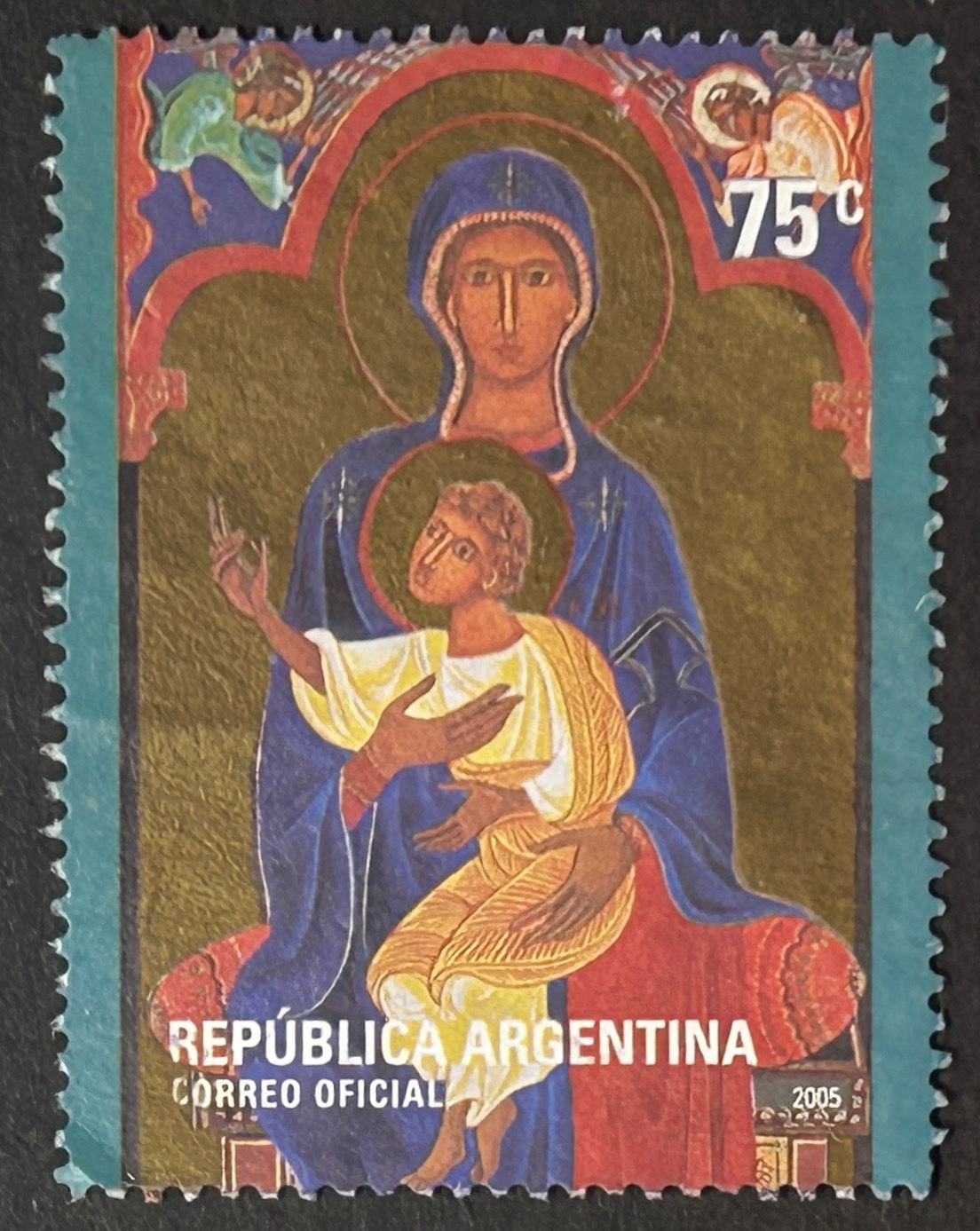 Sello Argentina 2005 - Virgen y el Niño- 75cts Nuevo