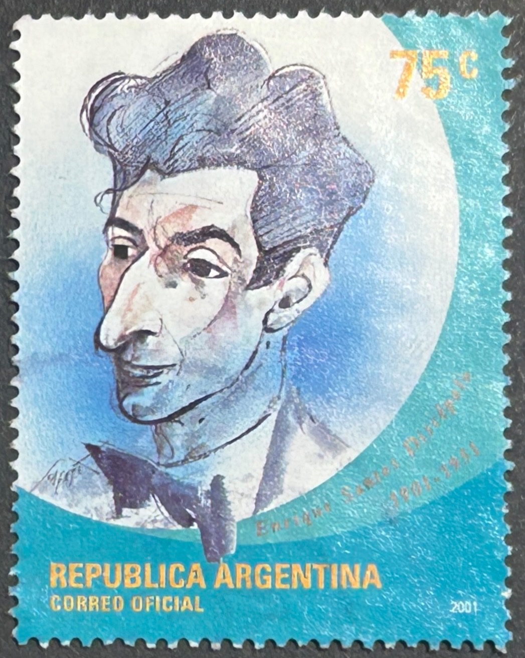 Sello Argentina 2001 - Enrique Santos Discepolo - 75 Céntimos Nuevo