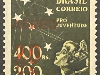 Sello Brasil - Pro Juventude - Aéreo 20 Centavos overprint en rojo