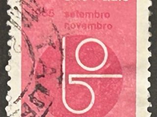 Sello Brasil 1965 - VIII Bienal de São Paulo- 30 Crz Rojo Usado