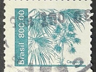 Sello Brasil 1984 - Carnauba - 800,00 Crz Verde Usado