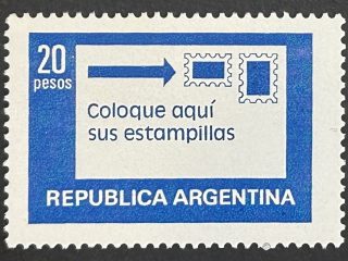 Sello Argentina 1978 - Coloque aquí sus Estampillas- 20 pesos azul Usado