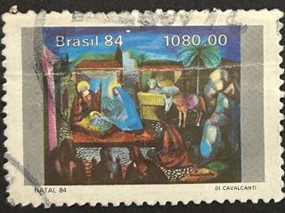 Sello Brasil 1984 - Navidad 84 - 1080 Crz Usado