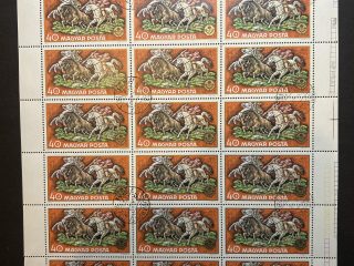 Bloque sellos Hungría 1971 - Caza y Pesca : Bisonte Europeo - 21 sellos de 40f Nuevos cancelados