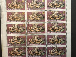 Bloque sellos Hungría 1971 - Caza y Pesca : Jabali Salvaje - 21 sellos de 60f Nuevos cancelados