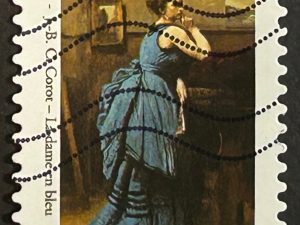 Sello Francia 2020 - La dame en Bleu - Lettre Verte