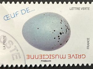 Sello Francia 2020 - Huevo de Grive Musiciene - Lettre Verte Usado