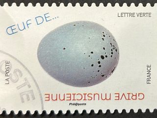 Sello Francia 2020 - Huevo de Grive Musiciene - Lettre Verte Usado