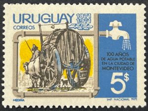 Sello Uruguay 1971 - Agua potable en Montevideo - 5 pesos Usado