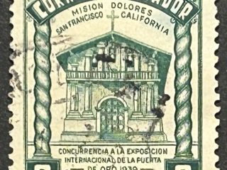 Sello Ecuador 1939 - Exposición Puerta de Oro - 2 centavos Verde Usado