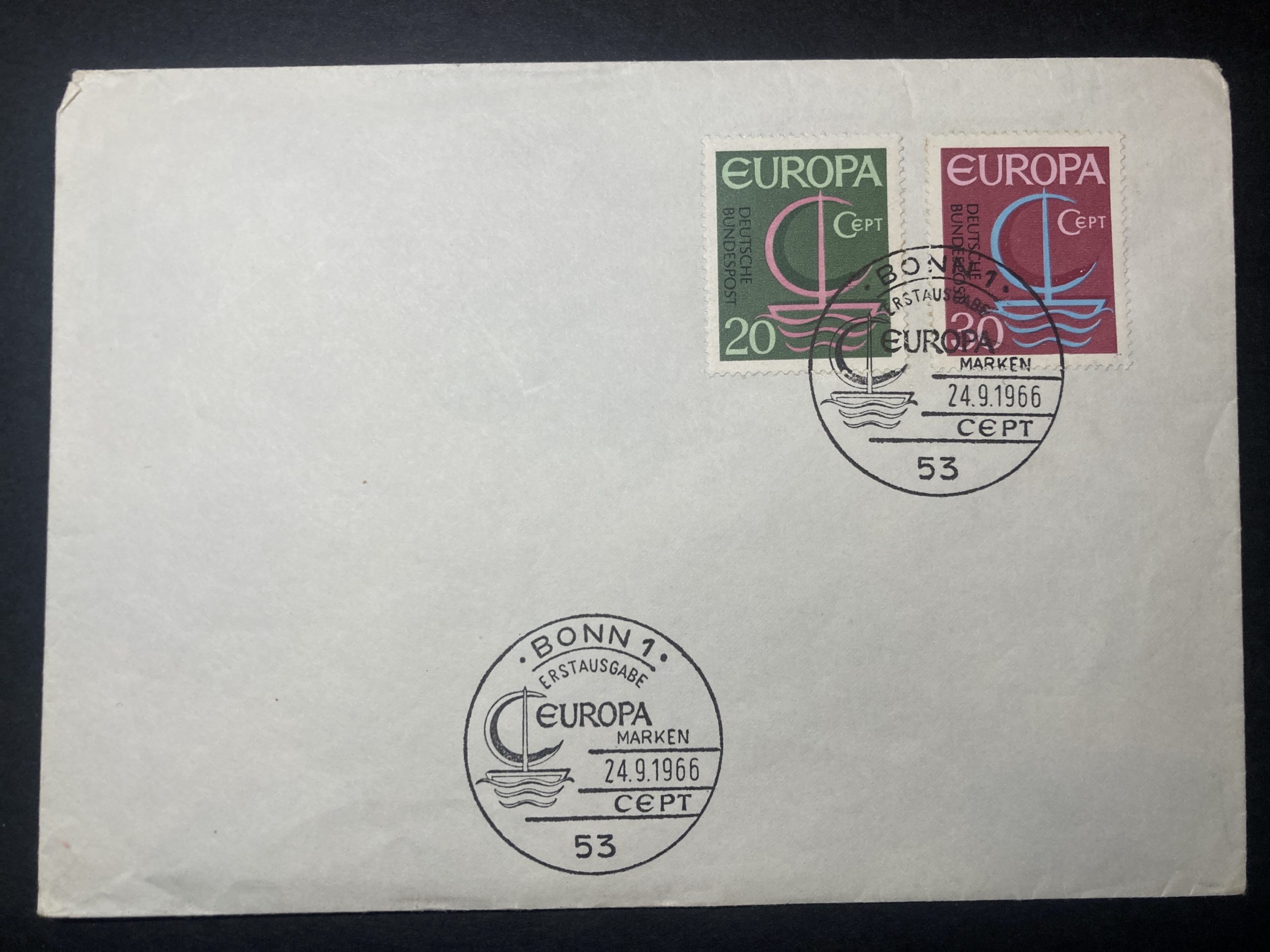 Sobre con Matasellado de primer dia - Alemania 1966