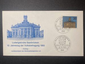 Sobre Primer Día Alemania 1965 - Saarbrücken