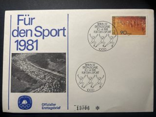 Sobre Primer Día Alemania 1981 - Für den Sport - 90+45 Marcos
