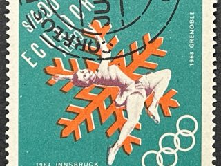 Sello Ecuador 1966 - JJOO Patinaje s/hielo - 400 Sucre Usado Aéreo