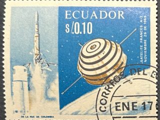 Sello Ecuador 1966 - Satélite Francés A1 - 0,10 Sucre Usado Aéreo