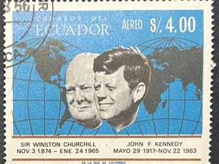Sello Ecuador 1966 - Churchill / Kennedy - 4 Sucres Usado Aéreo