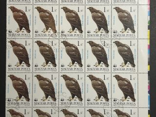 Semipliego Hungria 1983 - Fauna : Aguila Imperial - 25 Valores - 1 Florin Usado
