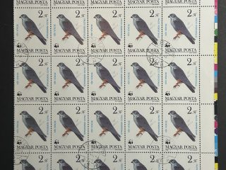 Semipliego Hungria 1983 - Fauna : Halcón Vespertino - 25 Valores - 2 Florines Usado